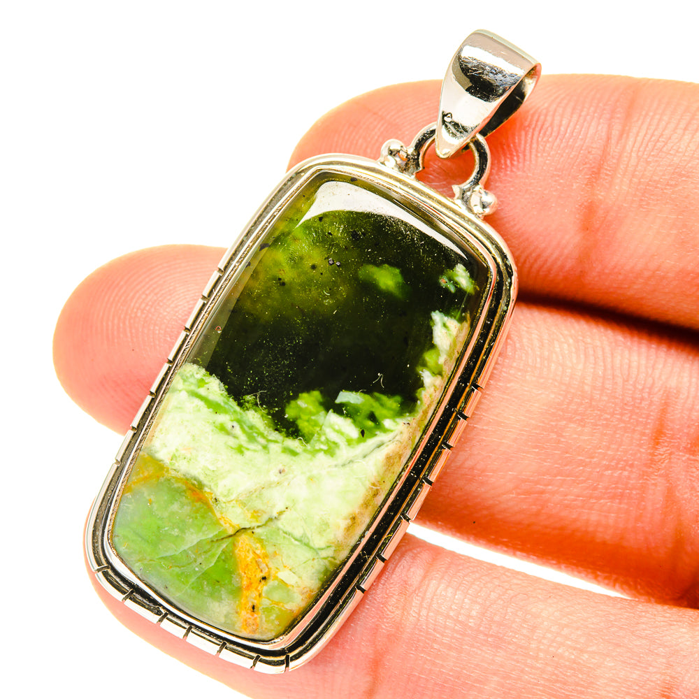 Australian Green Opal Pendants handcrafted by Ana Silver Co - PD3181