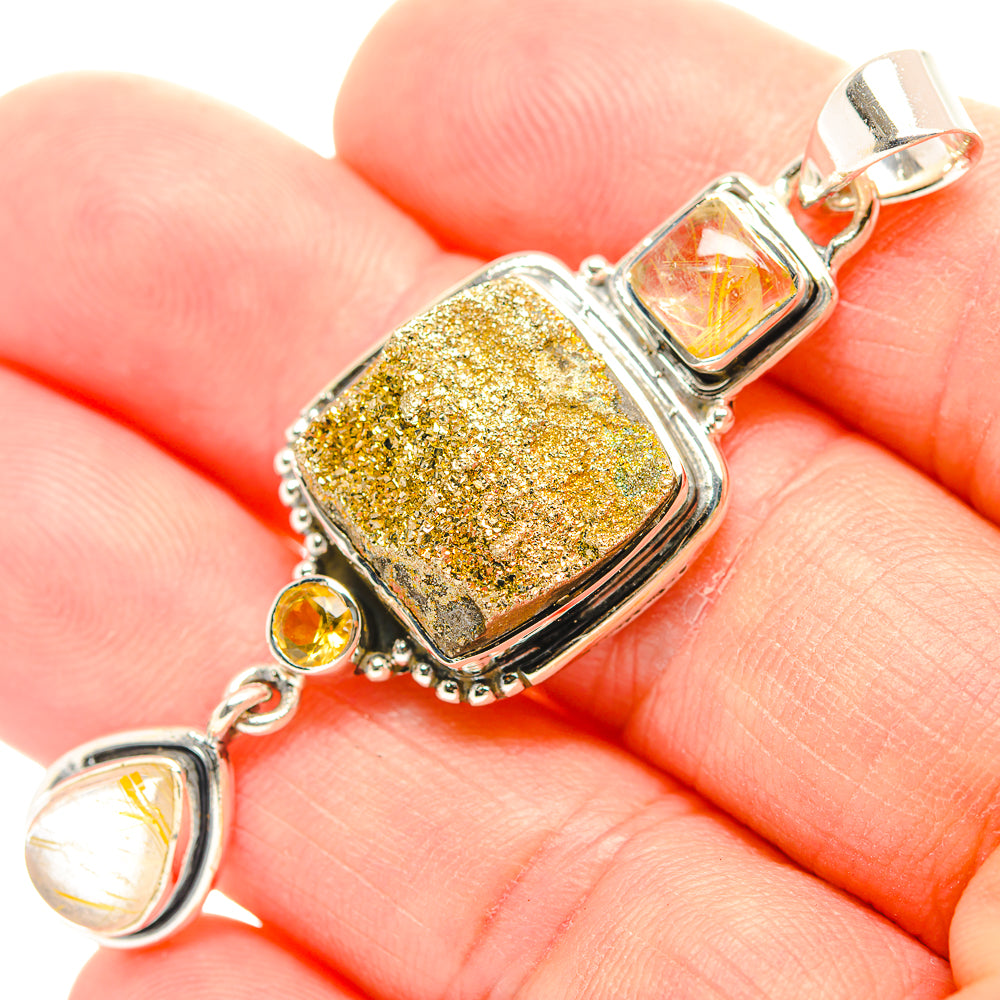 Green Moss Agate Pendants handcrafted by Ana Silver Co - PD31837