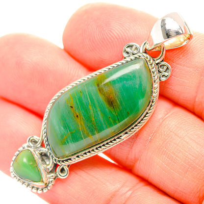Green Moss Agate Pendants handcrafted by Ana Silver Co - PD31838