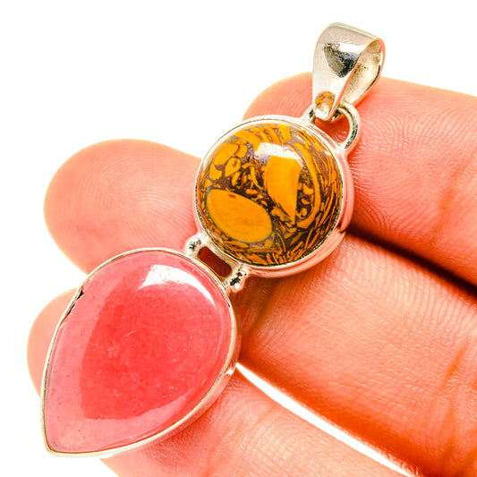 Pink Agate Pendants handcrafted by Ana Silver Co - PD3186
