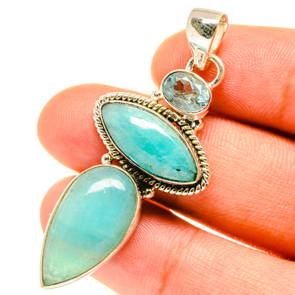 Peruvian Amazonite Pendants handcrafted by Ana Silver Co - PD3188