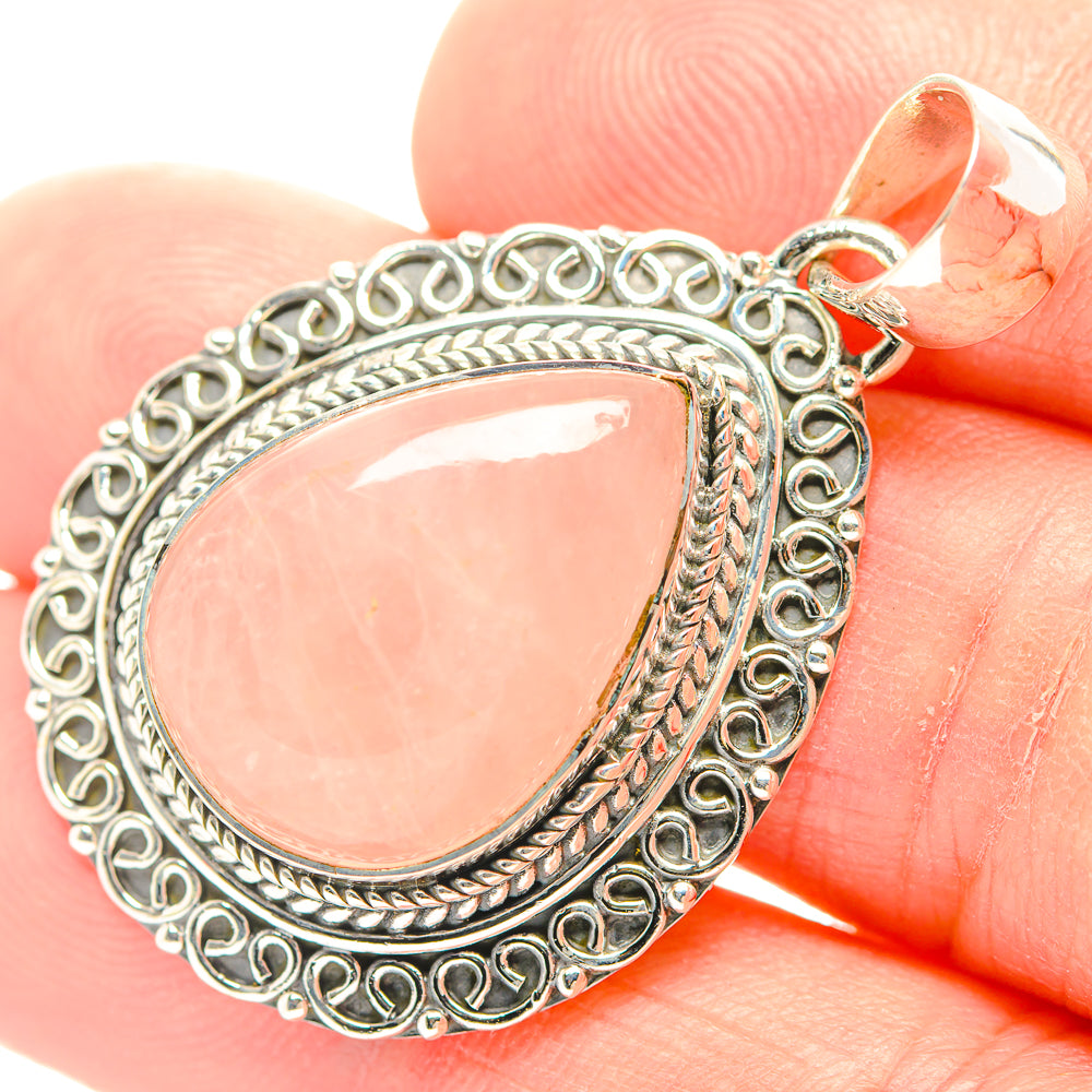 Rose Quartz Pendants handcrafted by Ana Silver Co - PD31881