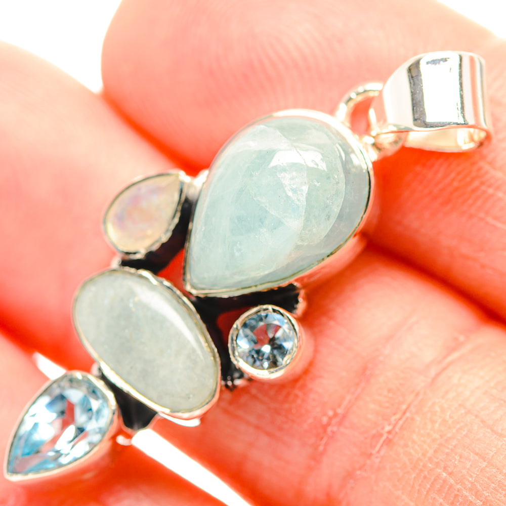 Aquamarine Pendants handcrafted by Ana Silver Co - PD31885