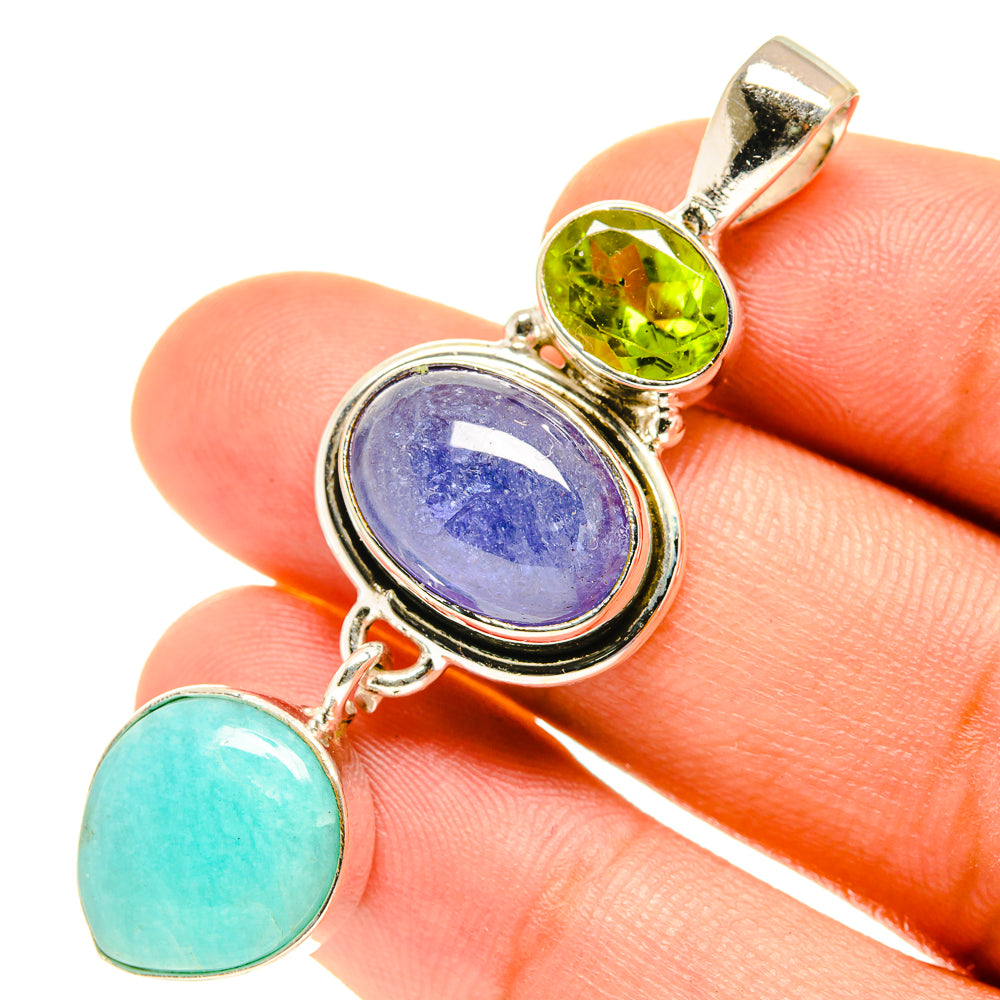 Peruvian Amazonite Pendants handcrafted by Ana Silver Co - PD3189