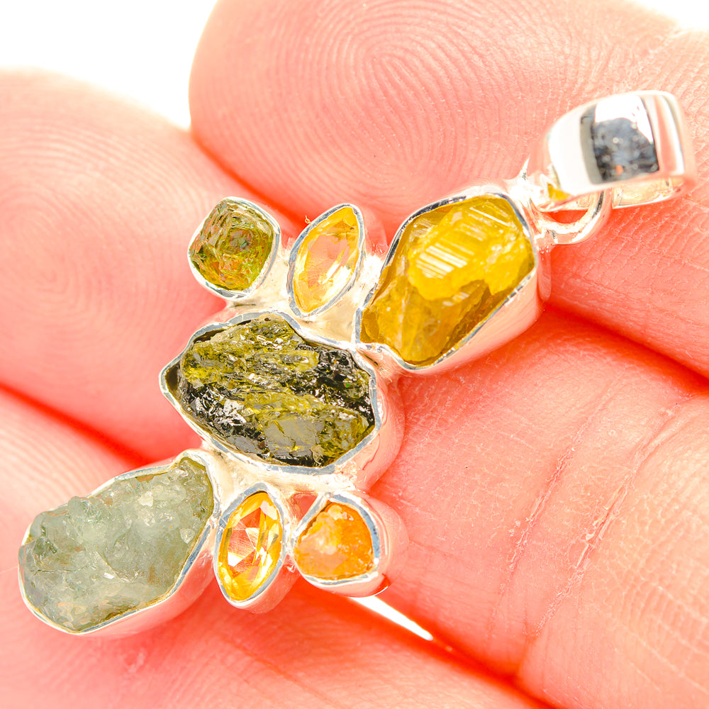 Green Tourmaline Pendants handcrafted by Ana Silver Co - PD31903