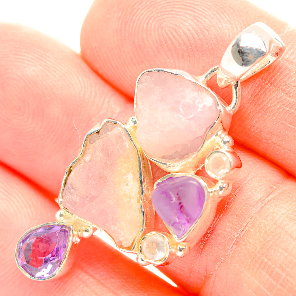 Rose Quartz Pendants handcrafted by Ana Silver Co - PD31915