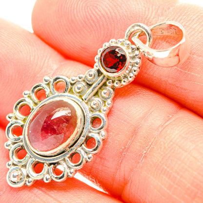 Pink Tourmaline Pendants handcrafted by Ana Silver Co - PD31918