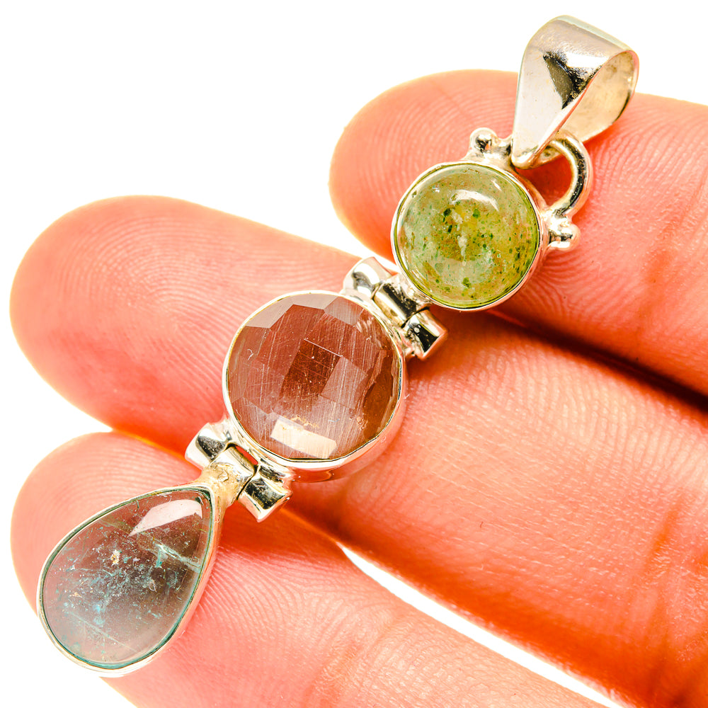 Blue Fluorite Pendants handcrafted by Ana Silver Co - PD3192