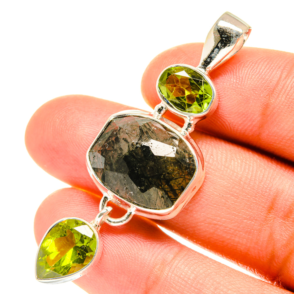 Green Moss Agate Pendants handcrafted by Ana Silver Co - PD3193