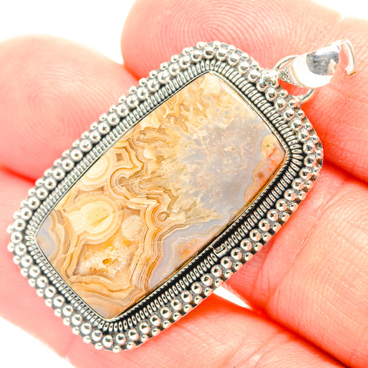 Laguna Lace Agate Pendants handcrafted by Ana Silver Co - PD31941
