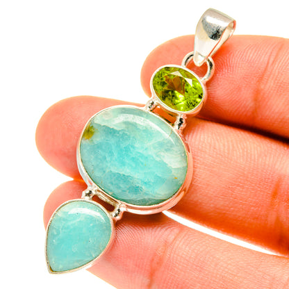 Peruvian Amazonite Pendants handcrafted by Ana Silver Co - PD3195
