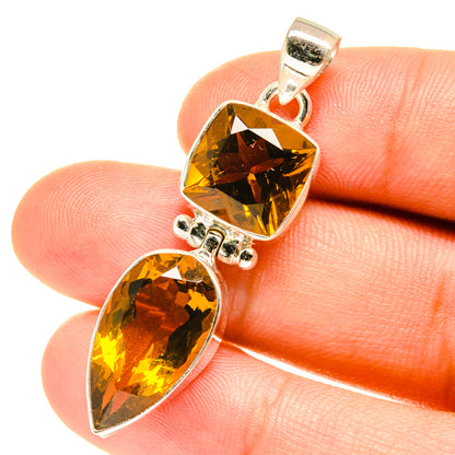 Mandarin Citrine Pendants handcrafted by Ana Silver Co - PD3196