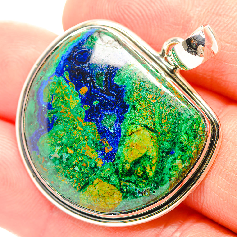 Azurite In Malachite Pendants handcrafted by Ana Silver Co - PD31974