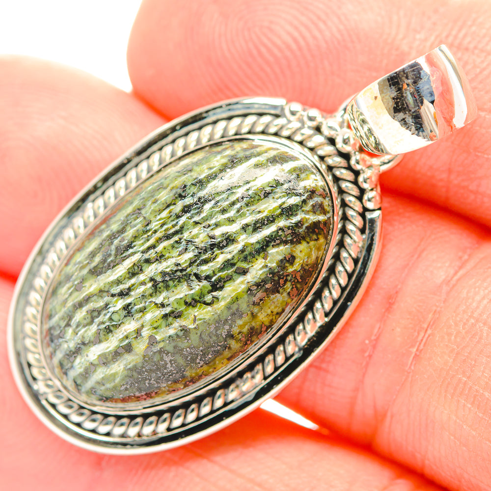 Green Swiss Opal Pendants handcrafted by Ana Silver Co - PD31975