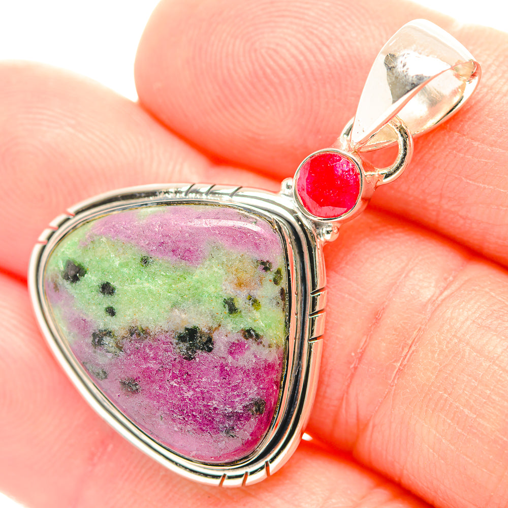 Ruby Zoisite Pendants handcrafted by Ana Silver Co - PD31982