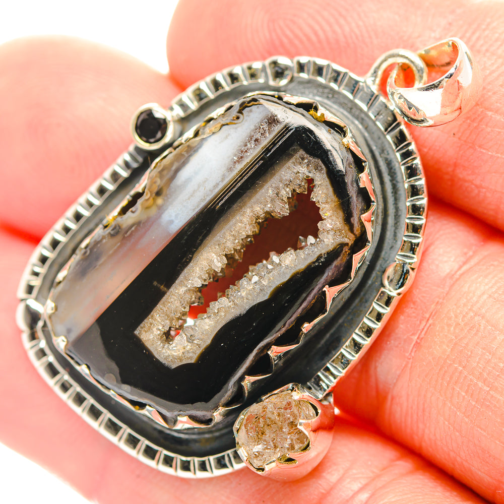 Coconut Geode Slice Pendants handcrafted by Ana Silver Co - PD31990