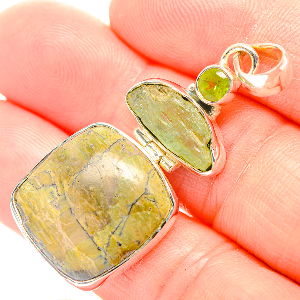 African Green Opal Pendants handcrafted by Ana Silver Co - PD31999