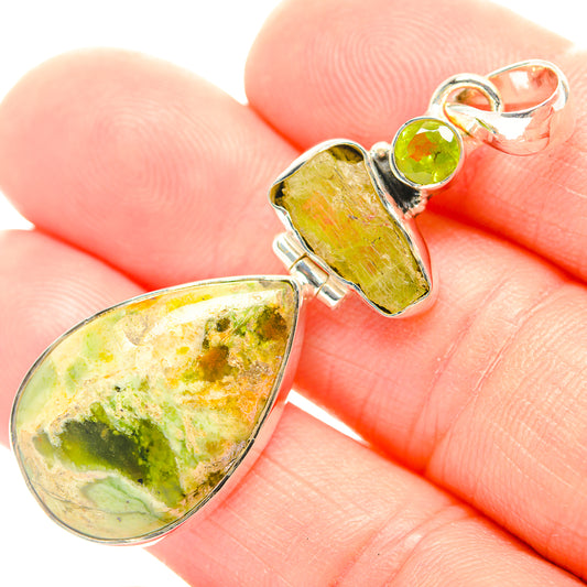 Australian Green Opal Pendants handcrafted by Ana Silver Co - PD32000