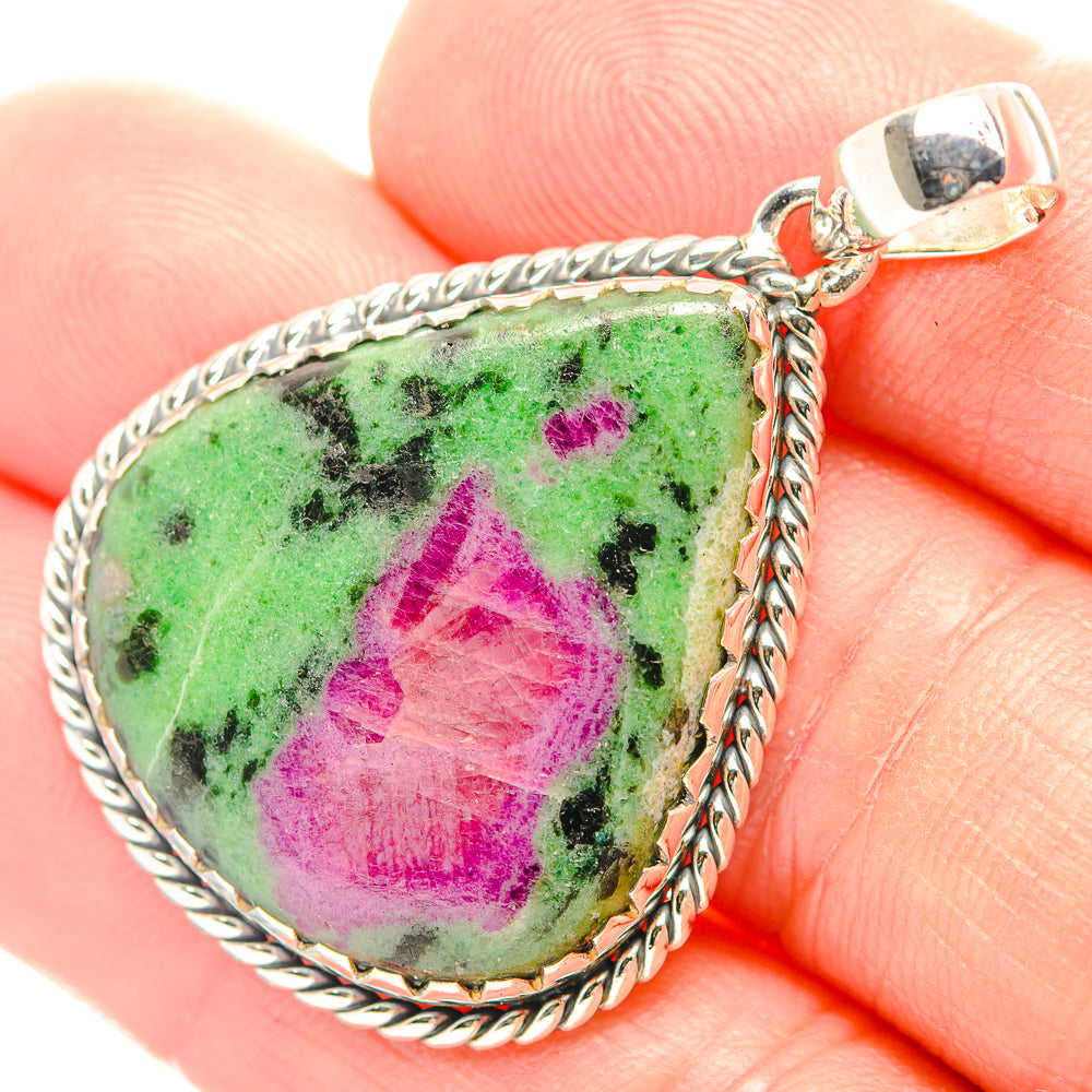 Ruby Zoisite Pendants handcrafted by Ana Silver Co - PD32005
