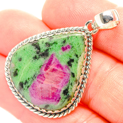 Ruby Zoisite Pendants handcrafted by Ana Silver Co - PD32005