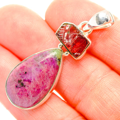 Ruby Zoisite Pendants handcrafted by Ana Silver Co - PD32020