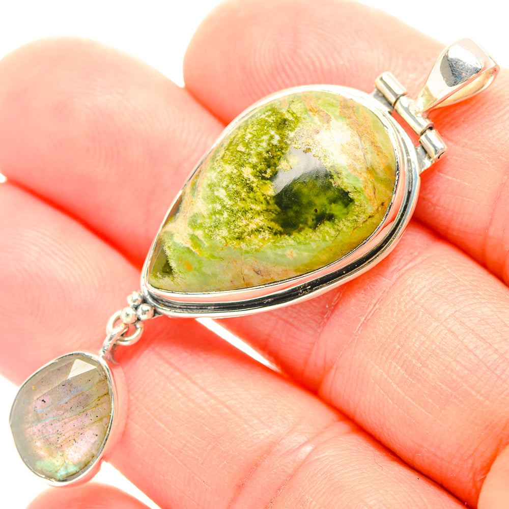 Australian Green Opal Pendants handcrafted by Ana Silver Co - PD32024
