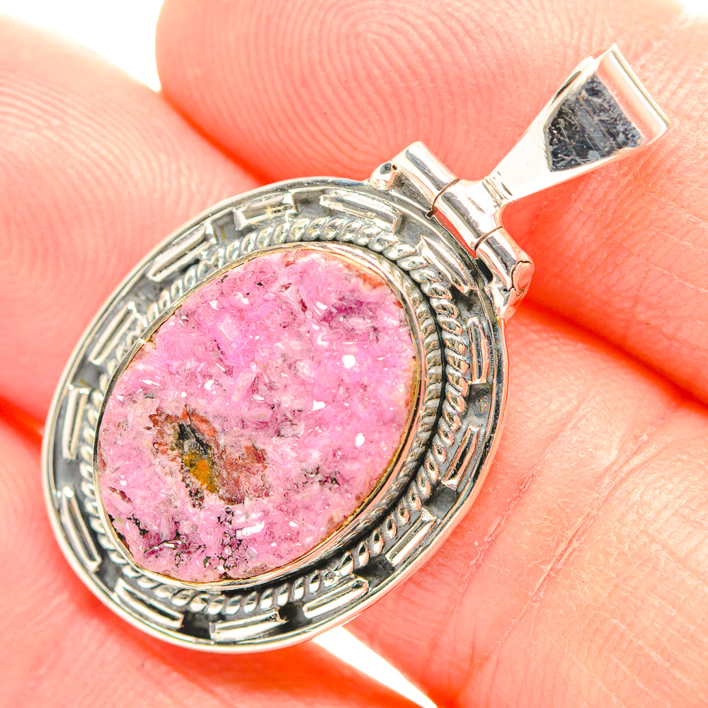 Cobalto Calcite Druzy Pendants handcrafted by Ana Silver Co - PD32039