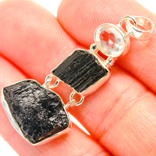Black Tourmaline Pendants handcrafted by Ana Silver Co - PD32040