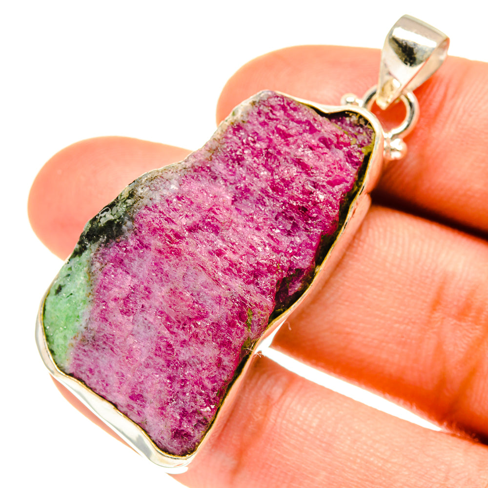 Ruby Zoisite Pendants handcrafted by Ana Silver Co - PD3205