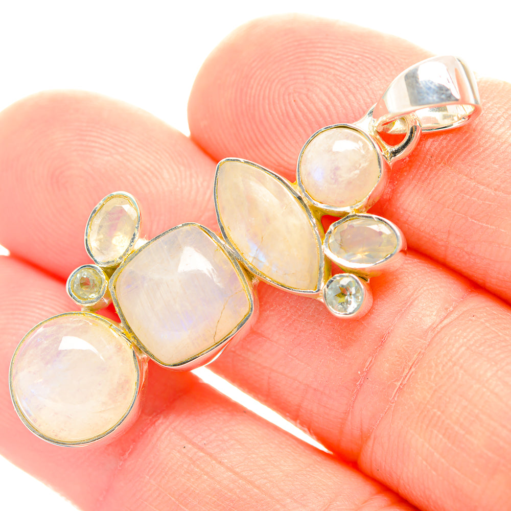 Rainbow Moonstone Pendants handcrafted by Ana Silver Co - PD32052
