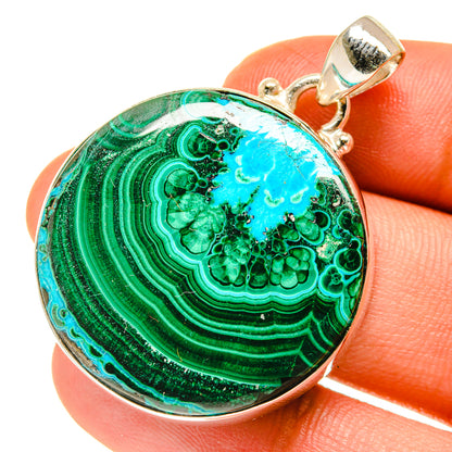 Malachite In Chrysocolla Pendants handcrafted by Ana Silver Co - PD3206