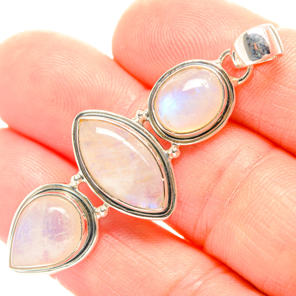 Rainbow Moonstone Pendants handcrafted by Ana Silver Co - PD32063