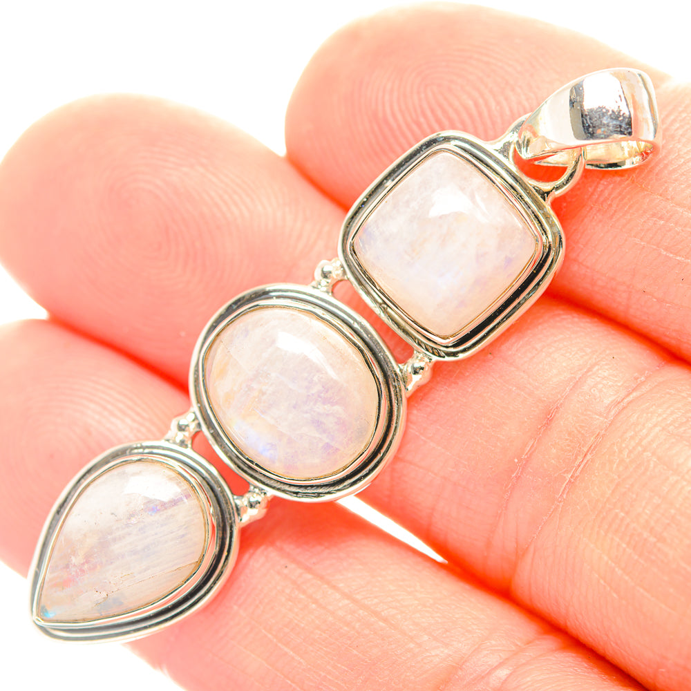 Rainbow Moonstone Pendants handcrafted by Ana Silver Co - PD32064