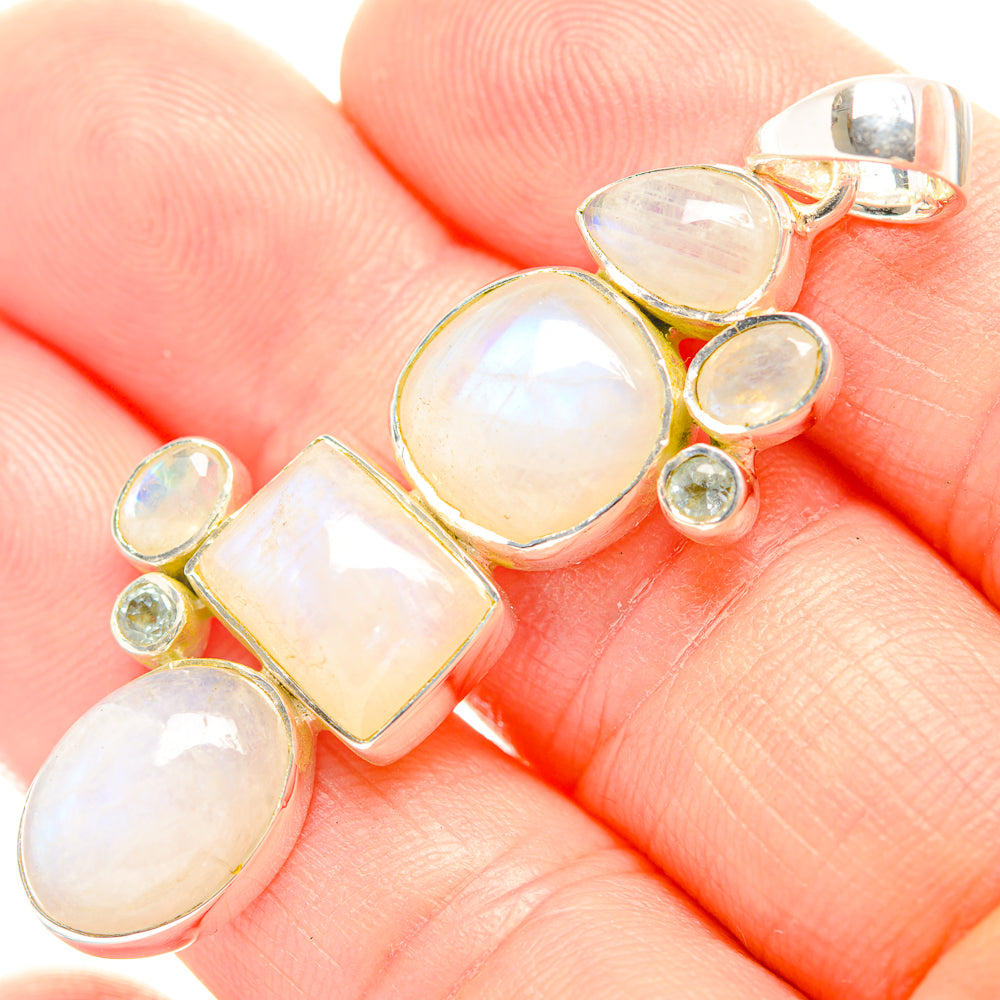Rainbow Moonstone Pendants handcrafted by Ana Silver Co - PD32066