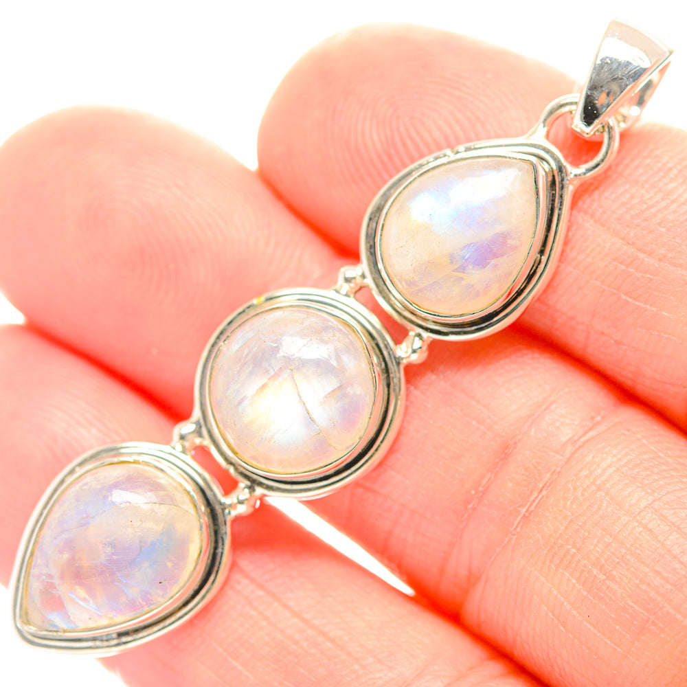 Rainbow Moonstone Pendants handcrafted by Ana Silver Co - PD32067