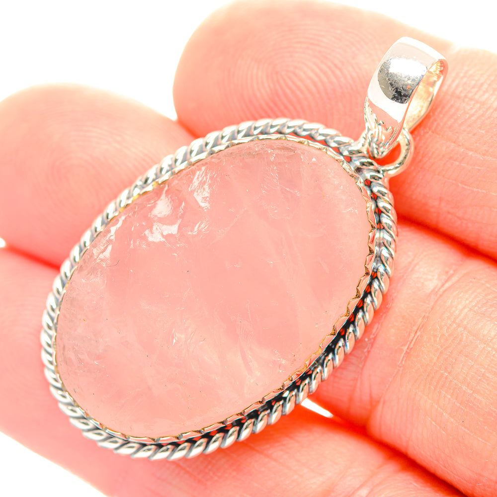 Rose Quartz Pendants handcrafted by Ana Silver Co - PD32070