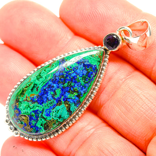 Azurite In Malachite Pendants handcrafted by Ana Silver Co - PD32081