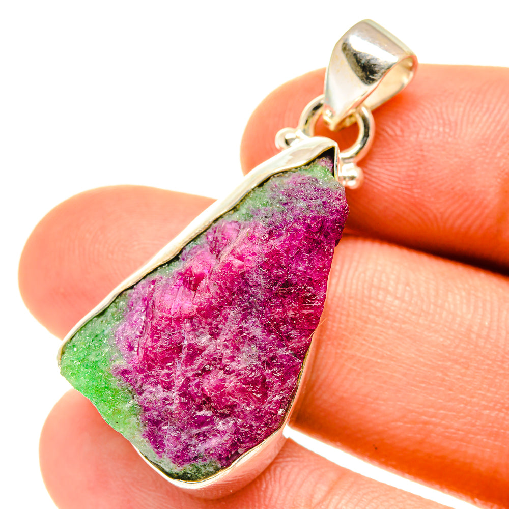 Ruby Zoisite Pendants handcrafted by Ana Silver Co - PD3209