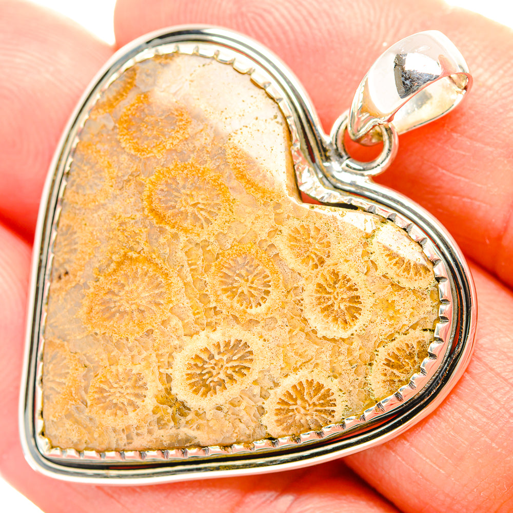 Fossil Coral Pendants handcrafted by Ana Silver Co - PD32091