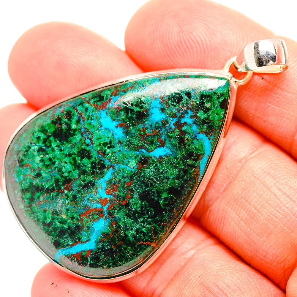 Chrysocolla In Malachite Pendants handcrafted by Ana Silver Co - PD32094