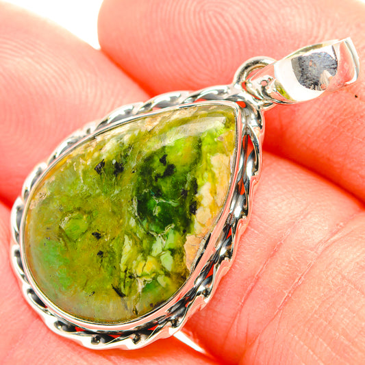 Australian Green Opal Pendants handcrafted by Ana Silver Co - PD32114