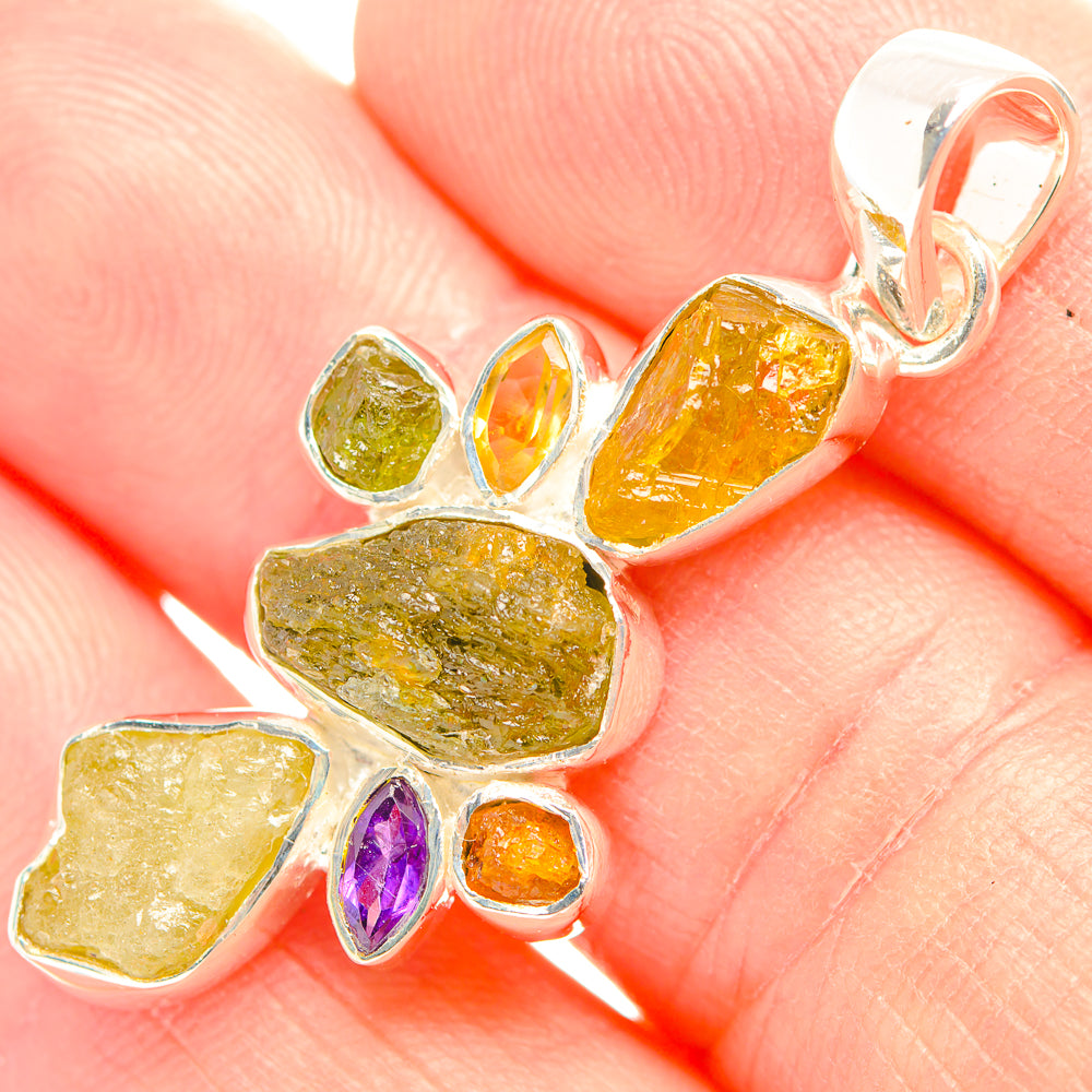 Green Tourmaline Pendants handcrafted by Ana Silver Co - PD32179