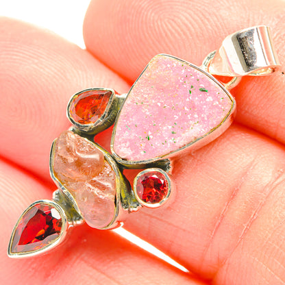 Cobalto Calcite Druzy Pendants handcrafted by Ana Silver Co - PD32188