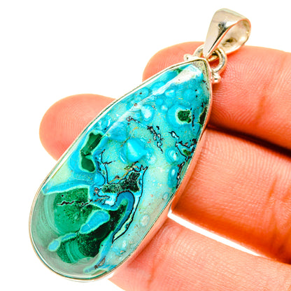 Malachite In Chrysocolla Pendants handcrafted by Ana Silver Co - PD3219
