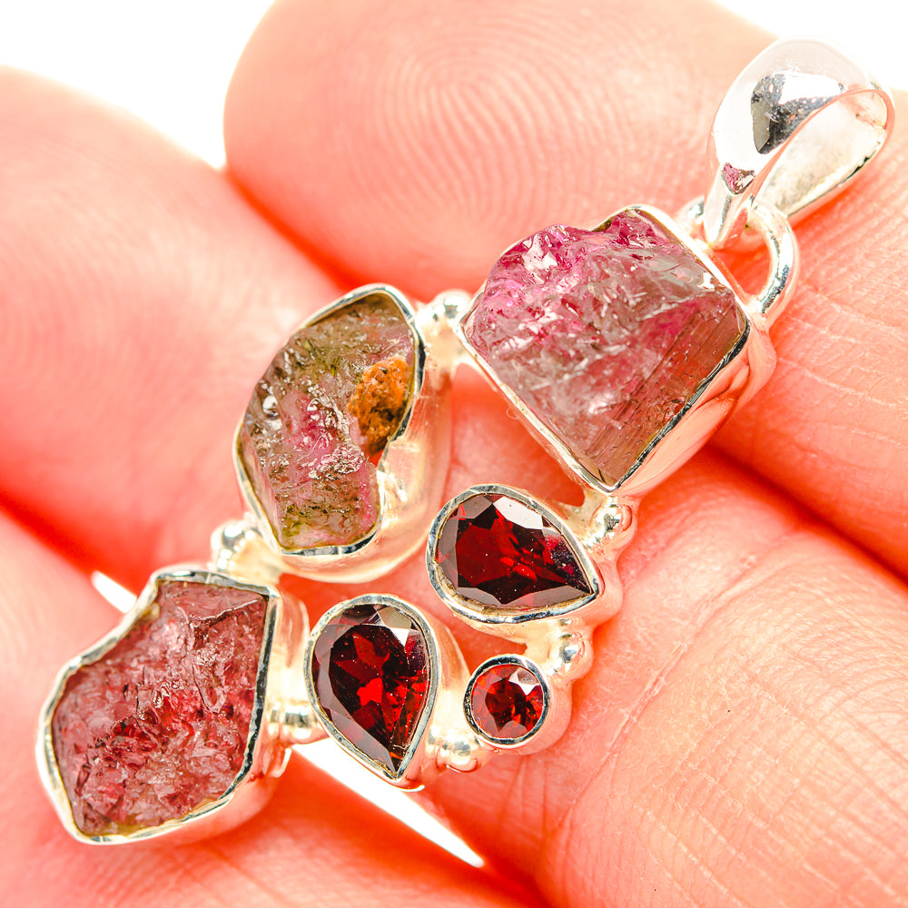 Pink Tourmaline Pendants handcrafted by Ana Silver Co - PD32194