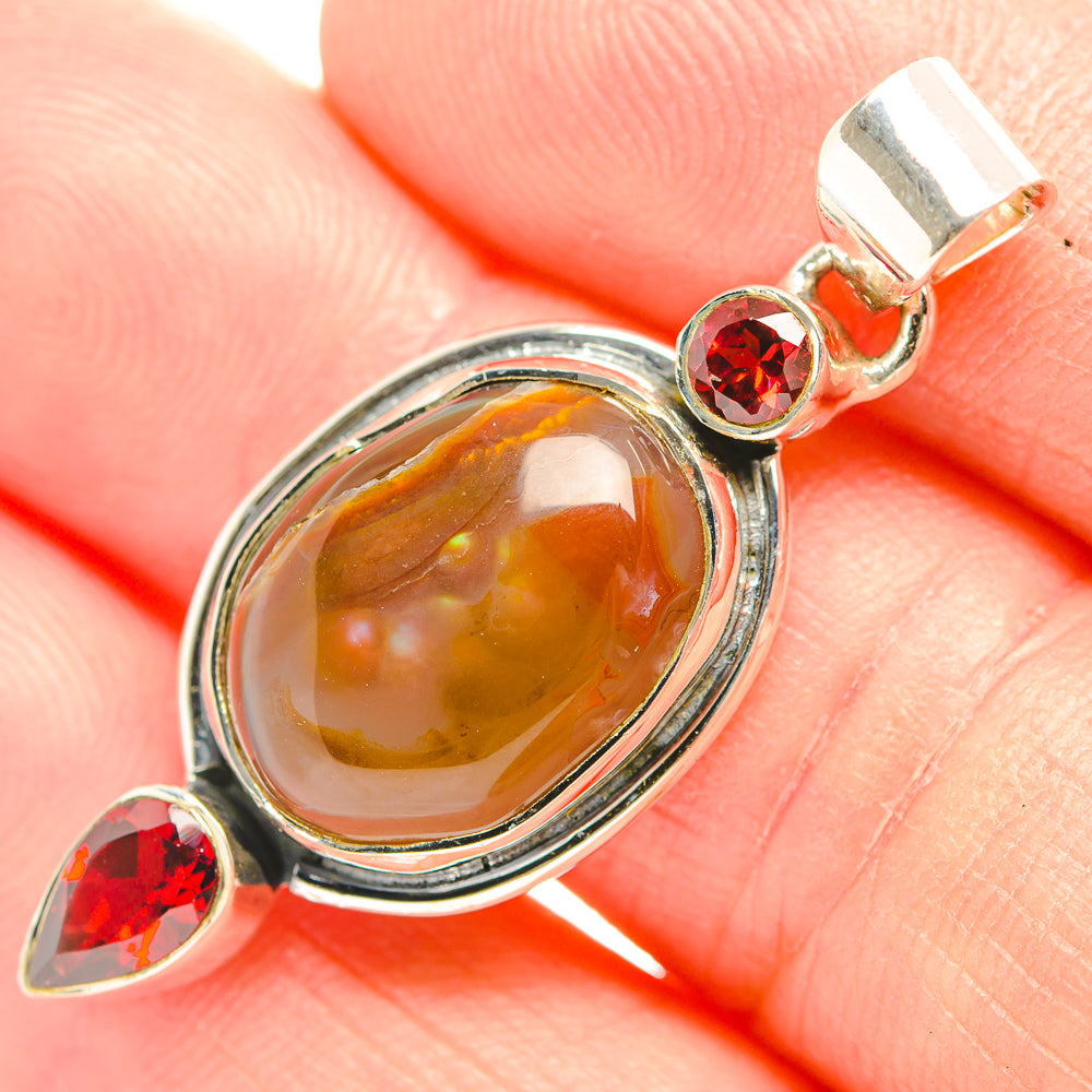 Mexican Fire Agate Pendants handcrafted by Ana Silver Co - PD32200