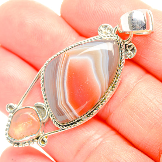 Red Botswana Agate Pendants handcrafted by Ana Silver Co - PD32246