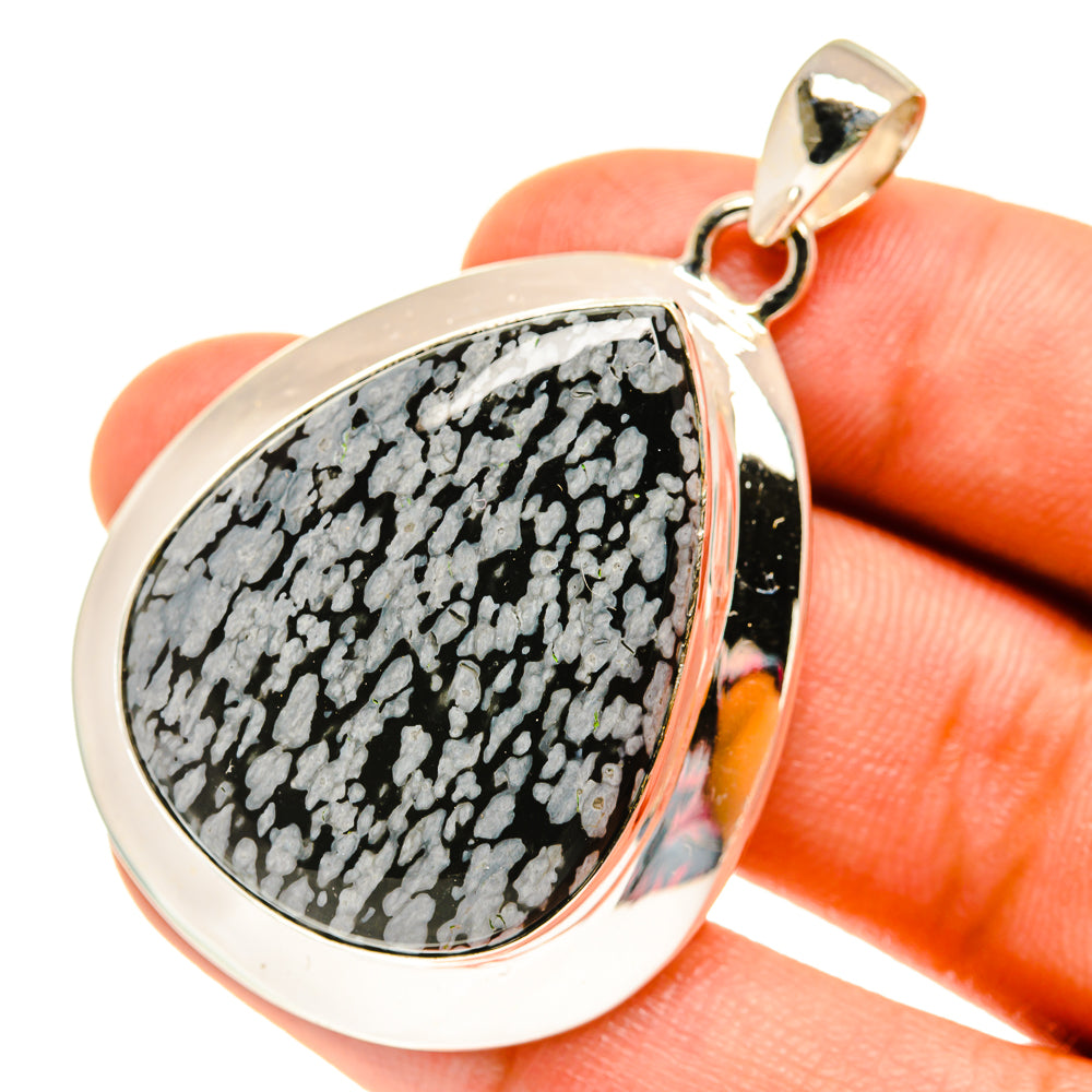 Snowflake Obsidian Pendants handcrafted by Ana Silver Co - PD3225
