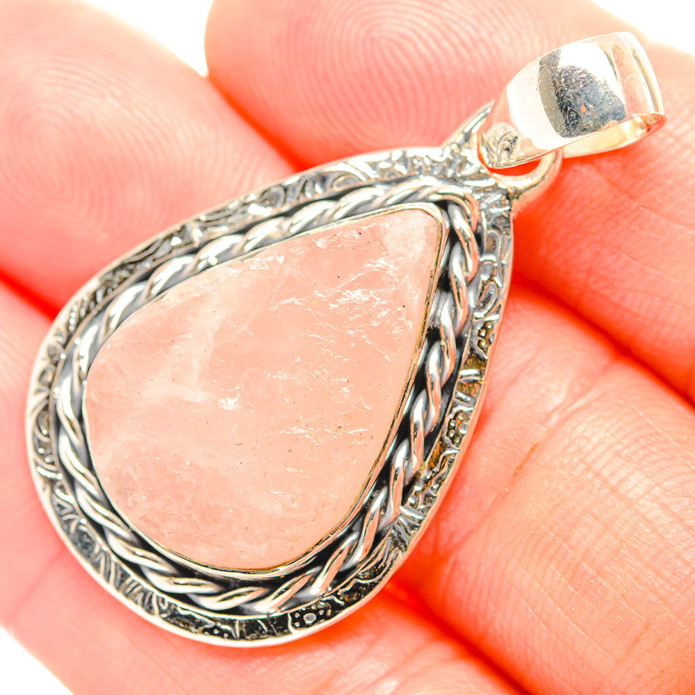 Rose Quartz Pendants handcrafted by Ana Silver Co - PD32278