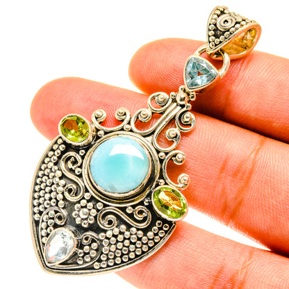 Larimar Pendants handcrafted by Ana Silver Co - PD3228